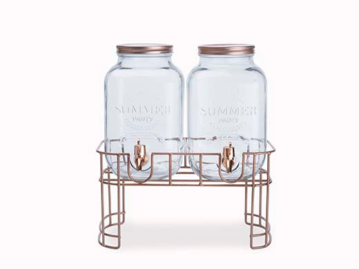 Fontaine double avec support cuivre - Cosy&Trendy