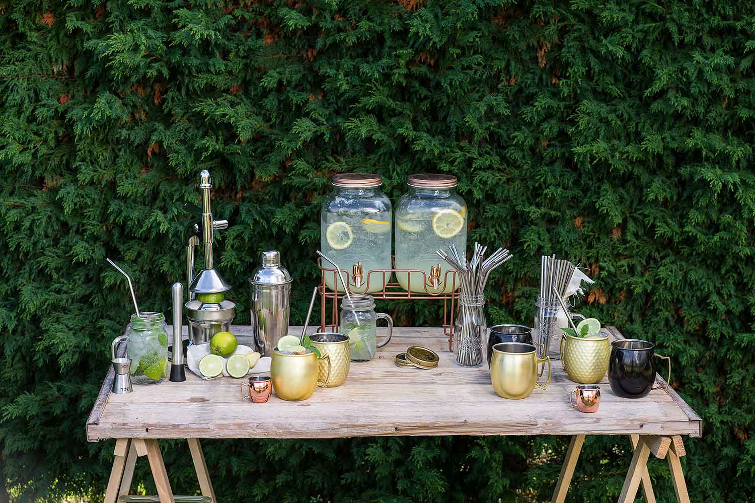 Fontaine double avec support cuivre - Cosy&Trendy