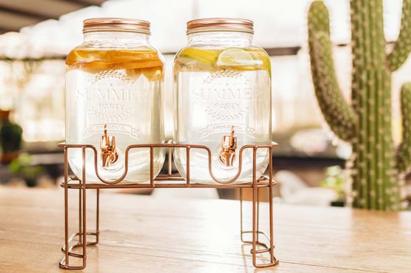 Fontaine double avec support cuivre - Cosy&Trendy