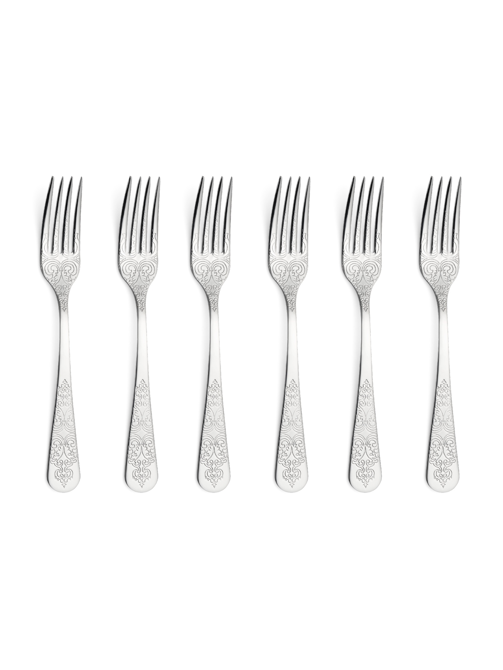 6 x fourchettes de table ANTIQUE - Inox 18/10 - Cristema