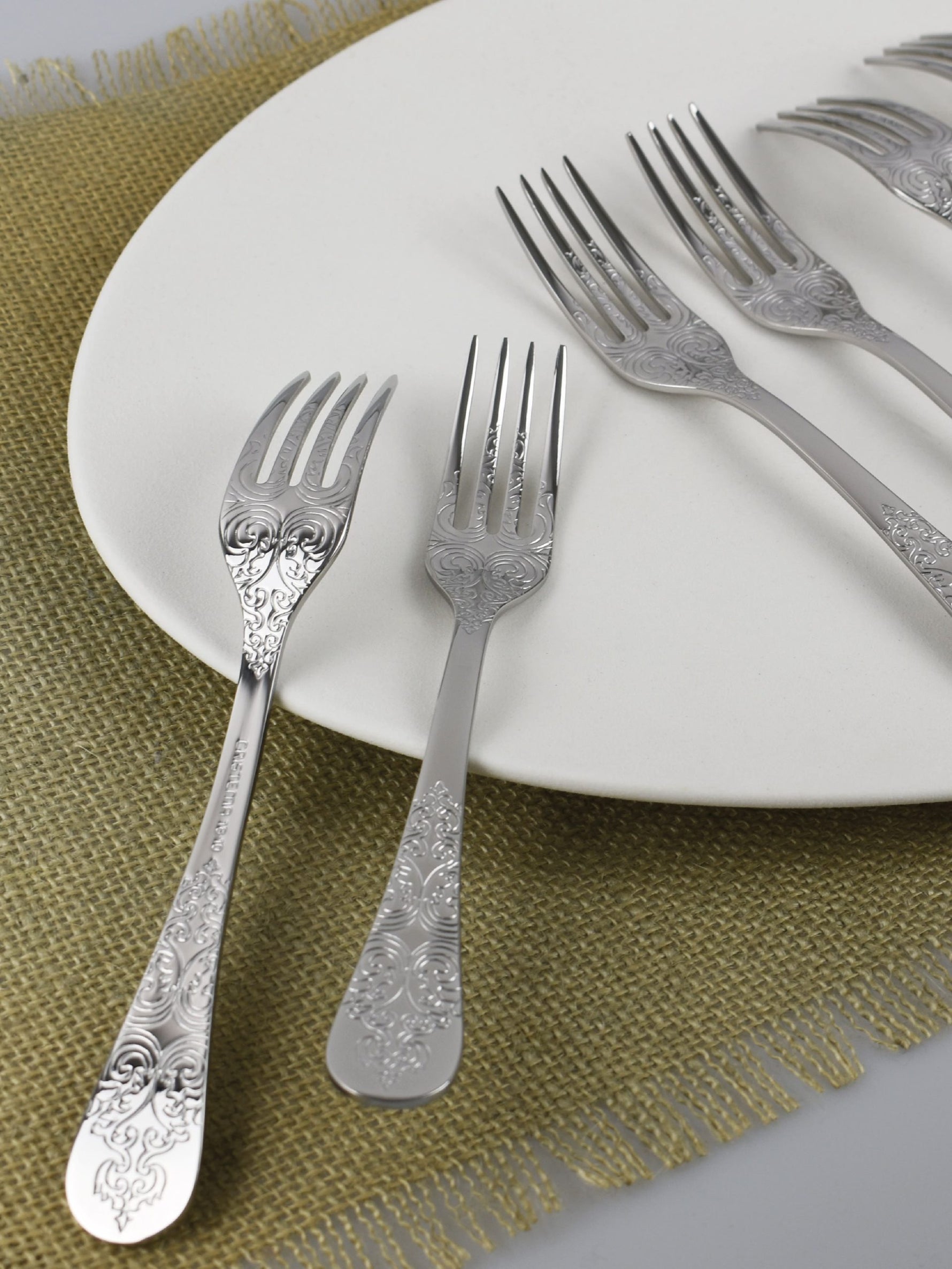 6 x fourchettes de table ANTIQUE - Inox 18/10 - Cristema - AODB - Aux origines du barCristema