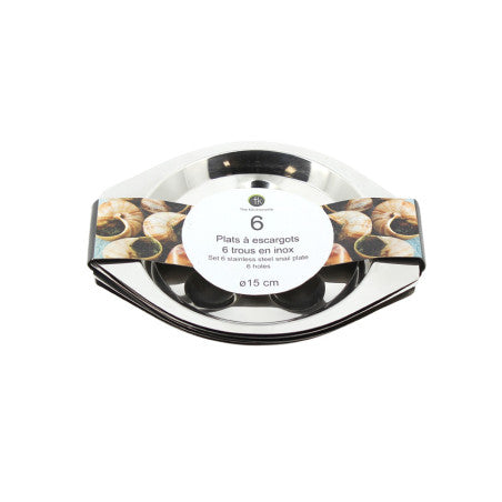 6 x plats à escargots - Inox - 6 trous - Menastyl