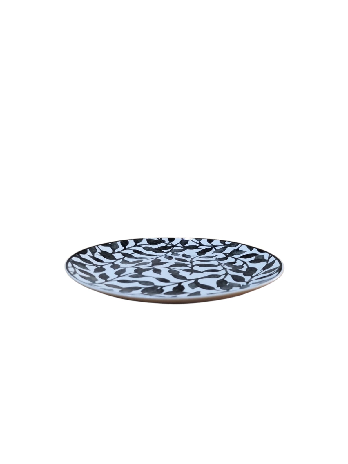 6 x assiettes plates BLACKLEAF - 19cm - Porcelaine - H&H