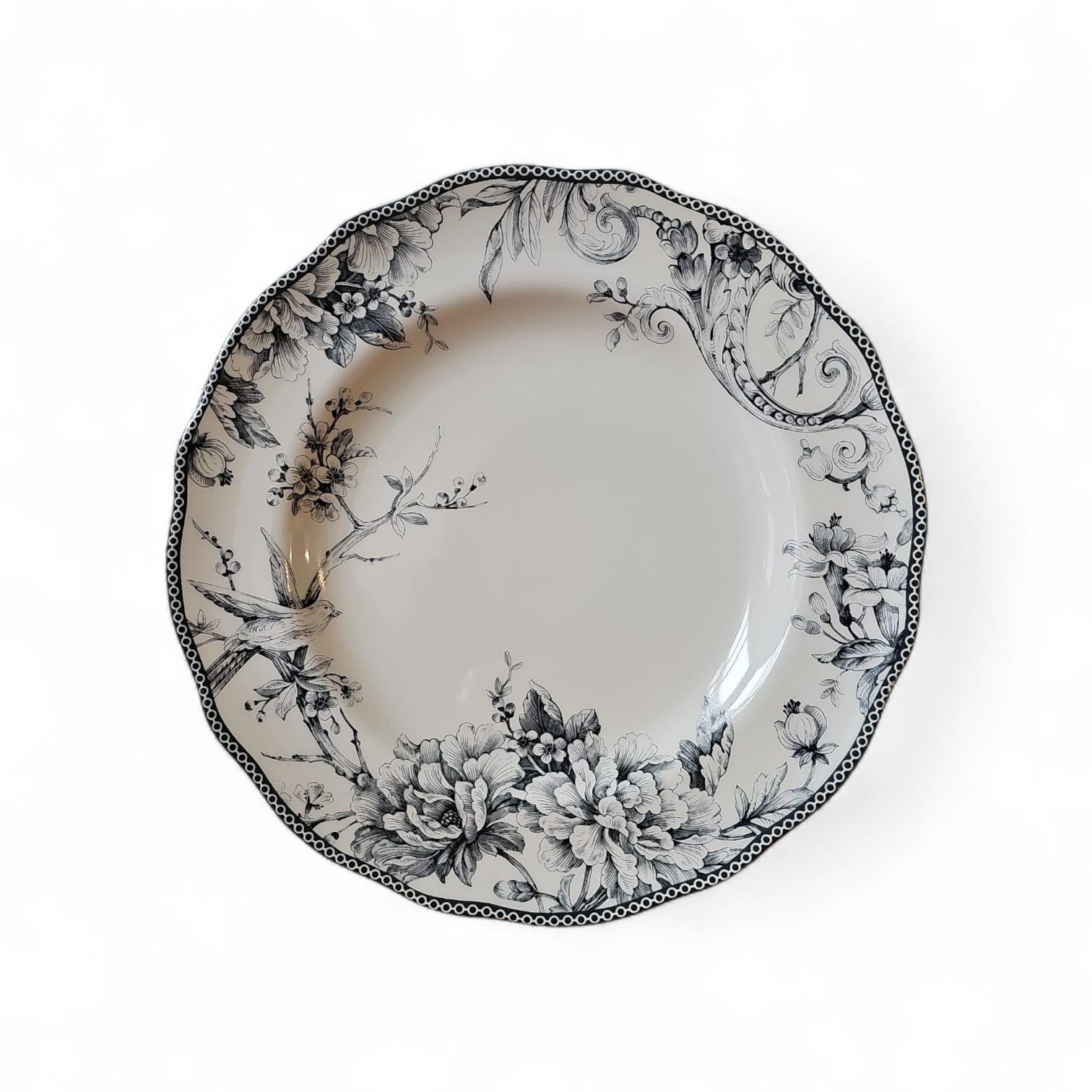 6 x assiettes plates MAYFAIR - 27,5 cm - Porcelaine - H&H - AODB - Aux origines du barH&H