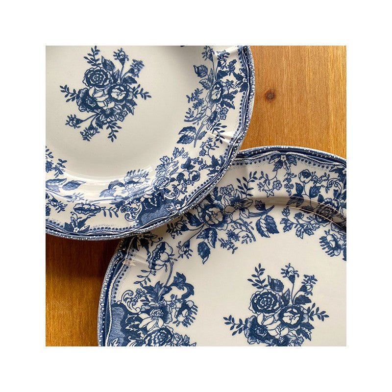 6 x assiettes plates FAUSTINE bleues - 20cm - Porcelaine - Novastyl - AODB - Aux origines du barNovastyl