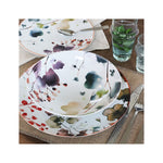 6 x assiettes creuses AQUARELLE - Porcelaine - 21cm - Novastyl
