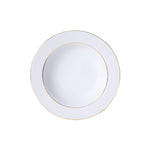 6 x assiettes creuses FILET OR - Porcelaine - 22.5cm - Novastyl