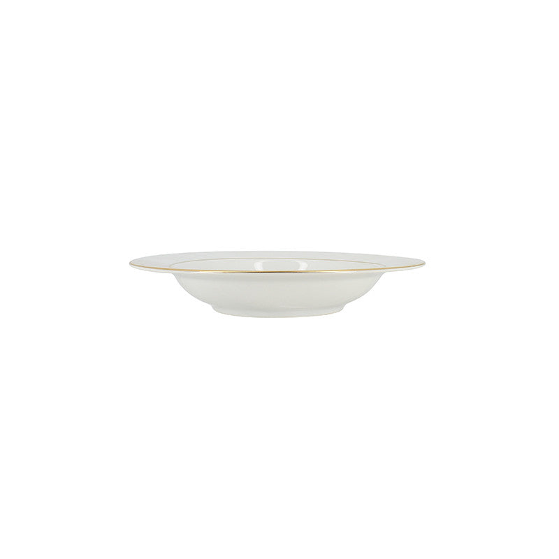 6 x assiettes creuses FILET OR - Porcelaine - 22.5cm - Novastyl