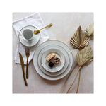 6 x assiettes plates FILET OR - Porcelaine - 20,5cm - Novastyl