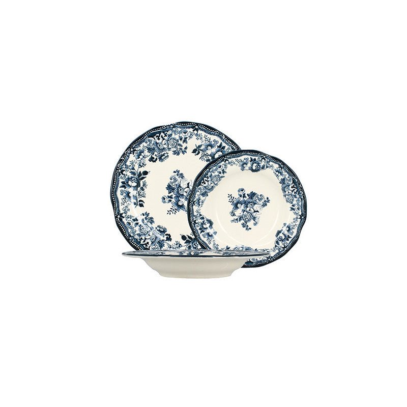 6 x assiettes creuses FAUSTINE bleues - 22cm - Porcelaine - Novastyl - AODB - Aux origines du barNovastyl