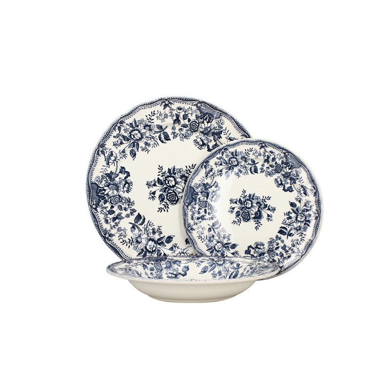 6 x assiettes creuses FAUSTINE bleues - 22cm - Porcelaine - Novastyl - AODB - Aux origines du barNovastyl