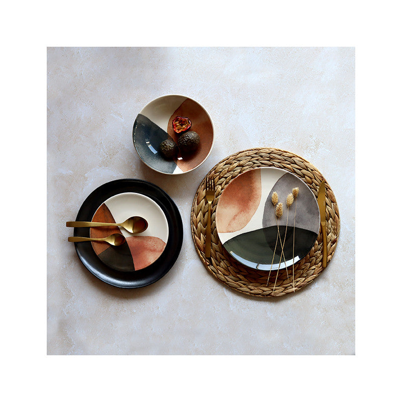 6 x assiettes creuses GAIA - 20cm - Grès - Novastyl