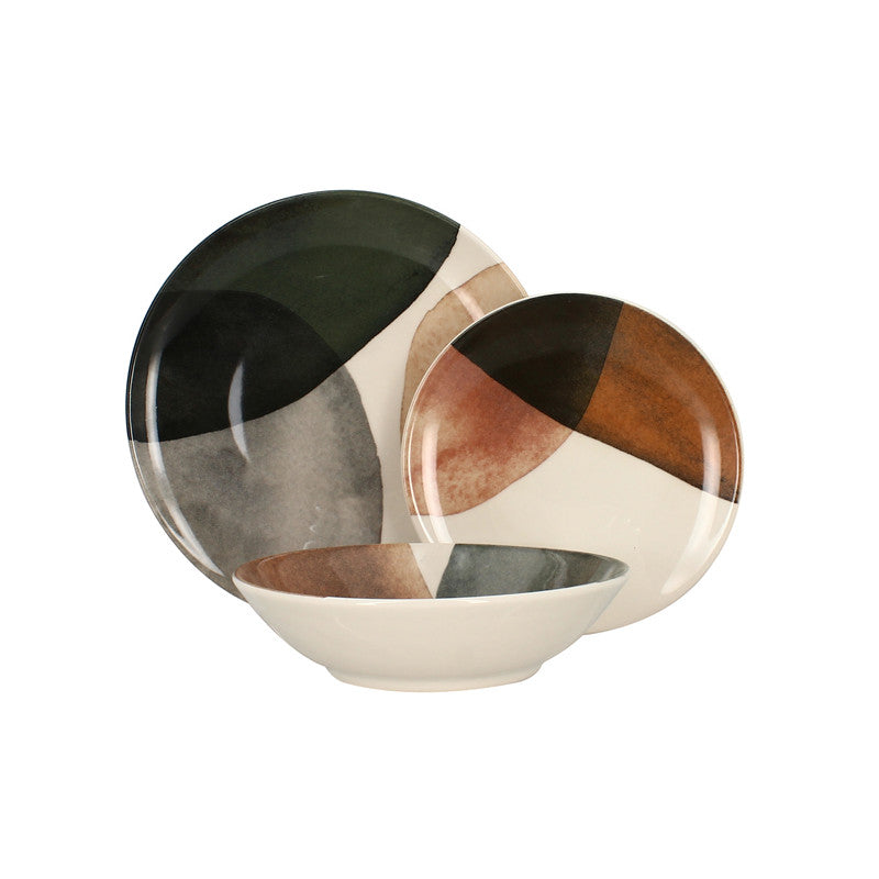 6 x assiettes creuses GAIA - 20cm - Grès - Novastyl