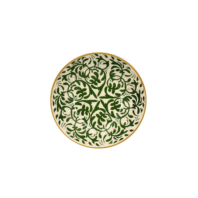 6 x assiettes creuses HERACLEE Verte - 20cm - Grès - Novastyl
