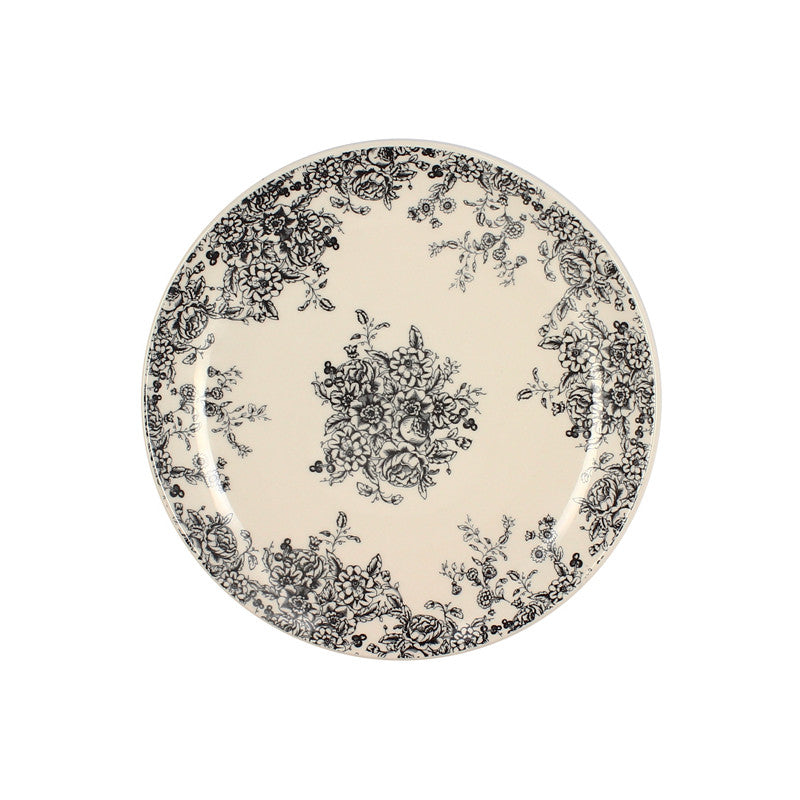 6 x assiettes plates FLORALI - 26cm - Grès - Novastyl
