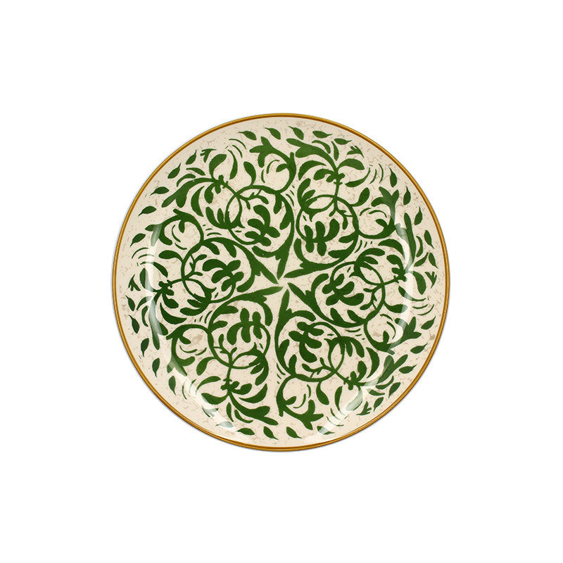 6 x assiettes plates HERACLEE Verte - 27cm - Grès - Novastyl
