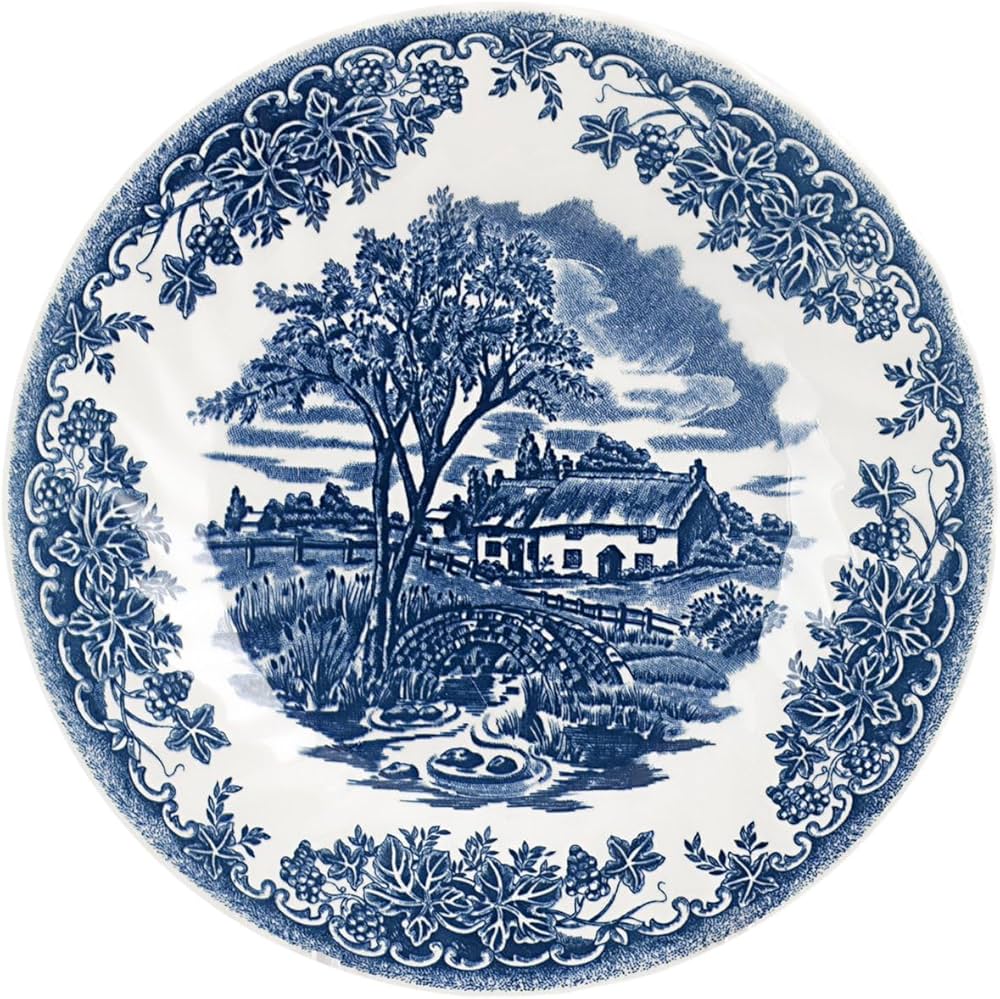6 x assiettes BROOK BLUE - 25cm - Faïence - Churchill