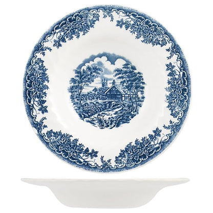 6 x assiettes creuses BROOK BLUE - 22cm - Faïence - Churchill