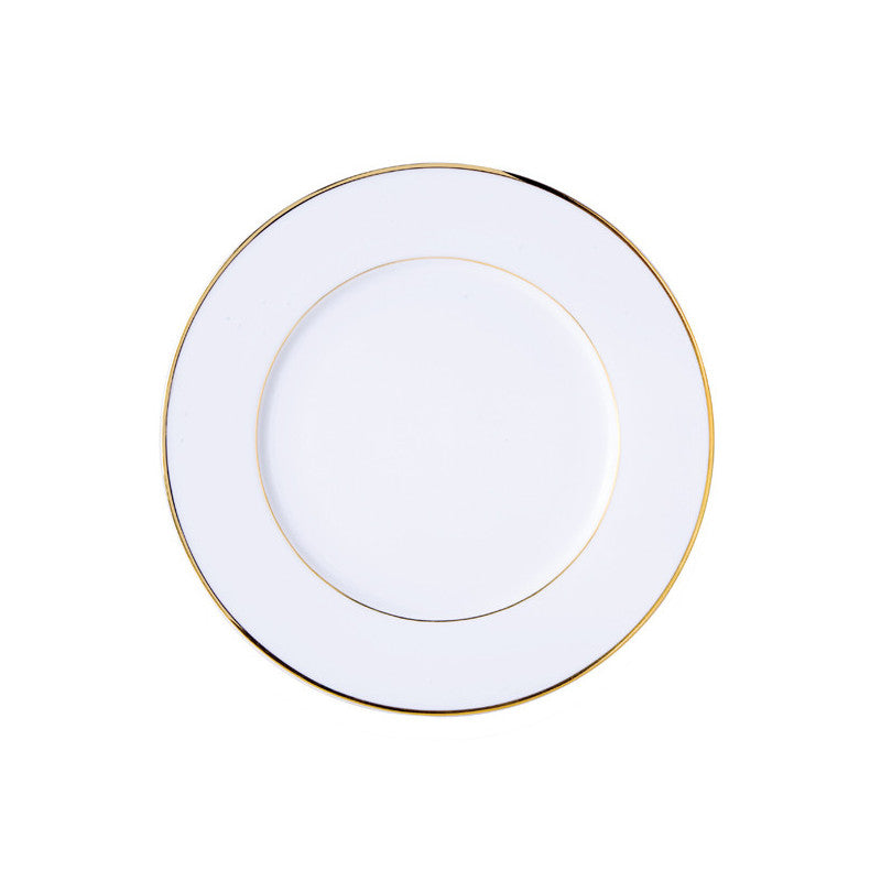 6 x assiettes plates FILET OR - Porcelaine - 26,5cm - Novastyl
