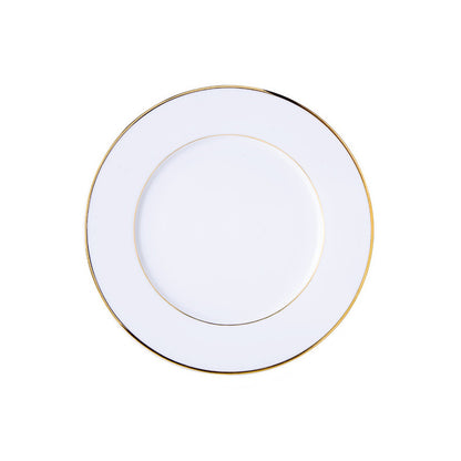 6 x assiettes plates FILET OR - Porcelaine - 26,5cm - Novastyl
