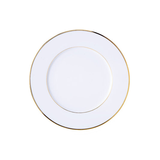 6 x assiettes plates FILET OR - Porcelaine - 26,5cm - Novastyl