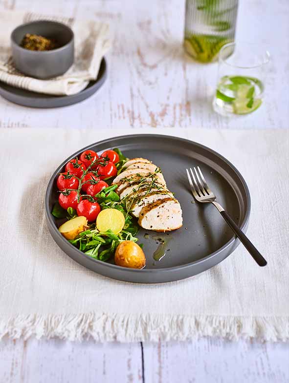 6 x assiettes plates ALTO 19.5cm - Anthracite - Grès - Cosy&Trendy