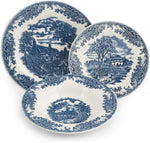 6 x assiettes BROOK BLUE - 25cm - Faïence - Churchill