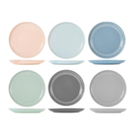 6 x assiettes plates assorties LOFT - Porcelaine - 27cm - H&H