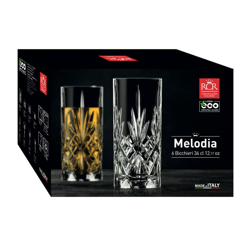 6 x verres forme Haute MELODIA - 36cl - RCR