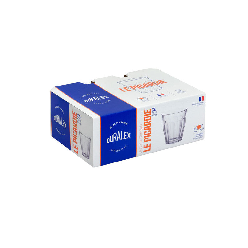 6x verres PICARDIE transparent - 16cl - Duralex