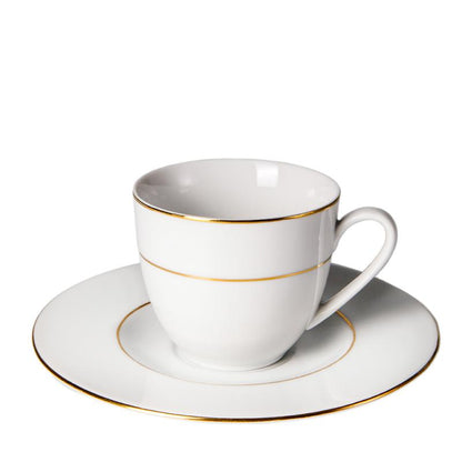 4 x ensembles soucoupe + tasse FILET OR - 15cl - Novastyl