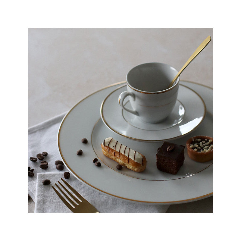 4 x ensembles soucoupe + tasse FILET OR - 15cl - Novastyl