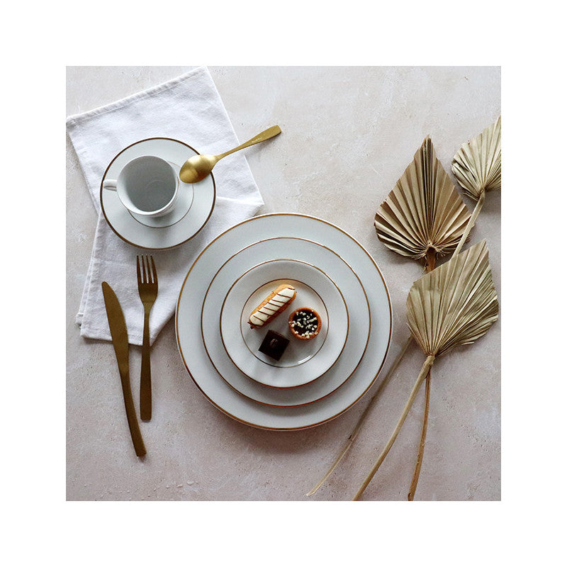 4 x ensembles soucoupe + tasse FILET OR - 15cl - Novastyl